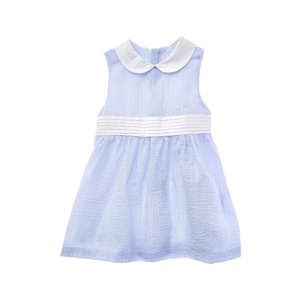 Carriage Boutique Girls Seersucker Dress, Blue